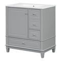 Freestanding Bathroom Vanity With Sink, Soft Close Door, 3 Drawers