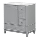 Freestanding Bathroom Vanity With Sink, Soft Close Door, 3 Drawers