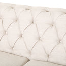 Comfy 3 Seat Sofa With Wooden Legs, Retro Style For Living Room And Study