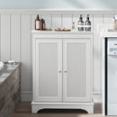 White 2 Door Rattan Storage Cabinet With Adjustable Partition, Medieval Modern Independent Buffet Cabinet, Multifunctional Decorative Cabinet Suitable For Living Room, Kitchen, Bathroom - White