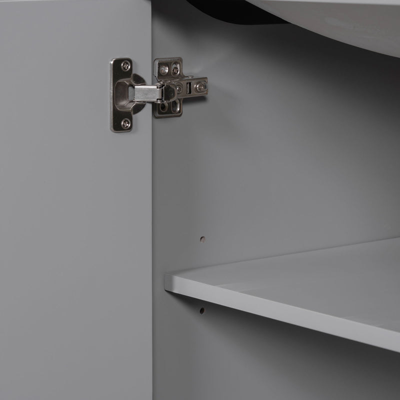 36" Bathroom Vanity Without Sink, Cabinet Base Only, 6 Drawers, Multi Functional Drawer Divider, Adjustable Shelf - Gray