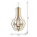 4 Light Chandelier, Hanging Light Fixture With Adjustable Chain For Kitchen, Bulb Not Included - Gold