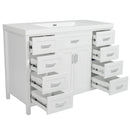 Bathroom Vanity With Sink, 2 Doors 8 Drawers, Soft Close System, Classic Design