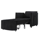 Upholstered Convertible Sleeper Sofa With 5 Position Backrest, Side Pockets, Storage