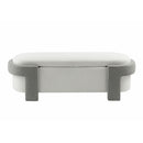 Large Versatile Storage Ottoman Bench: Spacious, Durable, Stylish - White / Light Gray