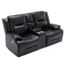 Home Theater Recliner Set Manual Recliner Chair With A LED Light Strip Two Built-In Cup Holders For Living Room