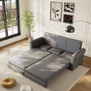 3 In 1 Convertible Sleeper Sofa With Nailhead Trim & Rolled Arm