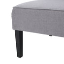 Contemporary Loveseat With Upholstered Fabric And Birch Wood Legs - Light Gray