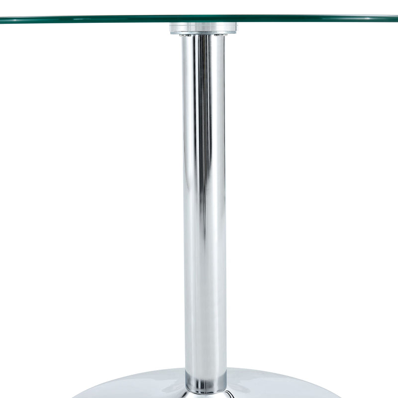 Modern Minimalist Round Dining Table With Glass Top