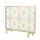 Thayer - Single Panel Iron Fireplace Screen With Geometric Design