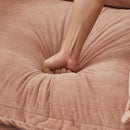 Modern Cozy Upholstered Armchair Sofa With Movable Ottoman