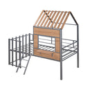 Loft Bed With Roof, Window, Guardrail, Ladder