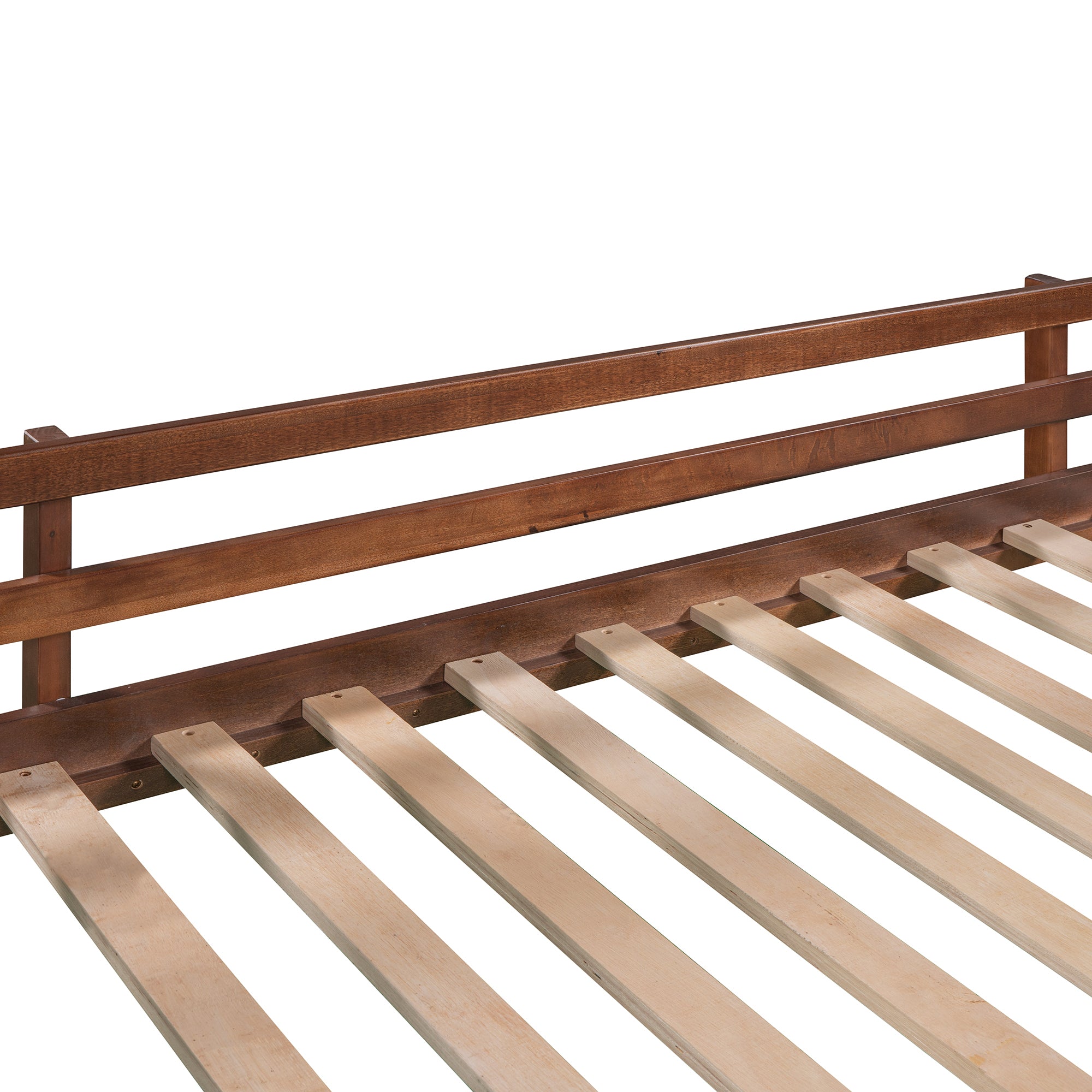 Twin size Loft Bed Wood Bed with Slide, Stair and Chalkboard,Walnut(OLD SKU :WF282115AAL) - Atlantic Fine Furniture Melbourne FL