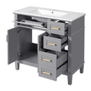 Modern Bathroom Vanity With Ceramic Sink, Soft Close Storage Cabinet