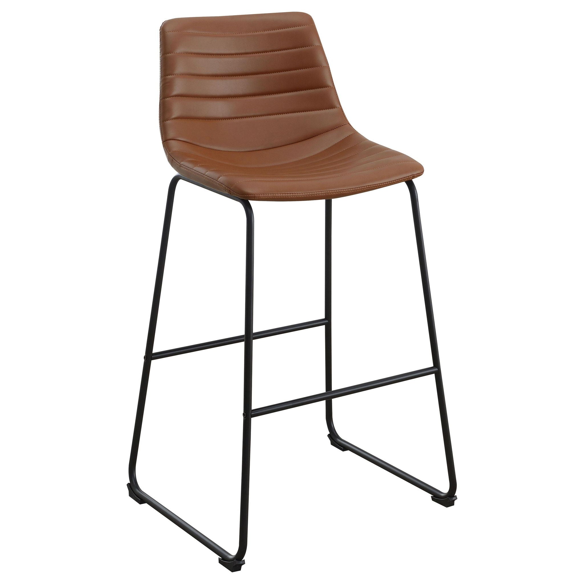 Zuni Faux Leather Upholstered Bar Chair Saddle (Set of 2) - Atlantic Fine Furniture Melbourne FL