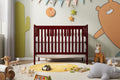 Crib 5 In 1 Convertible, Converts From Baby Crib To Toddler Bed, Fits Standard Full Size Crib Mattress