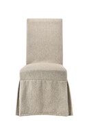 Faustine - 40" Side Chair (Set of 2) - Tan Fabric & Salvaged Light Oak