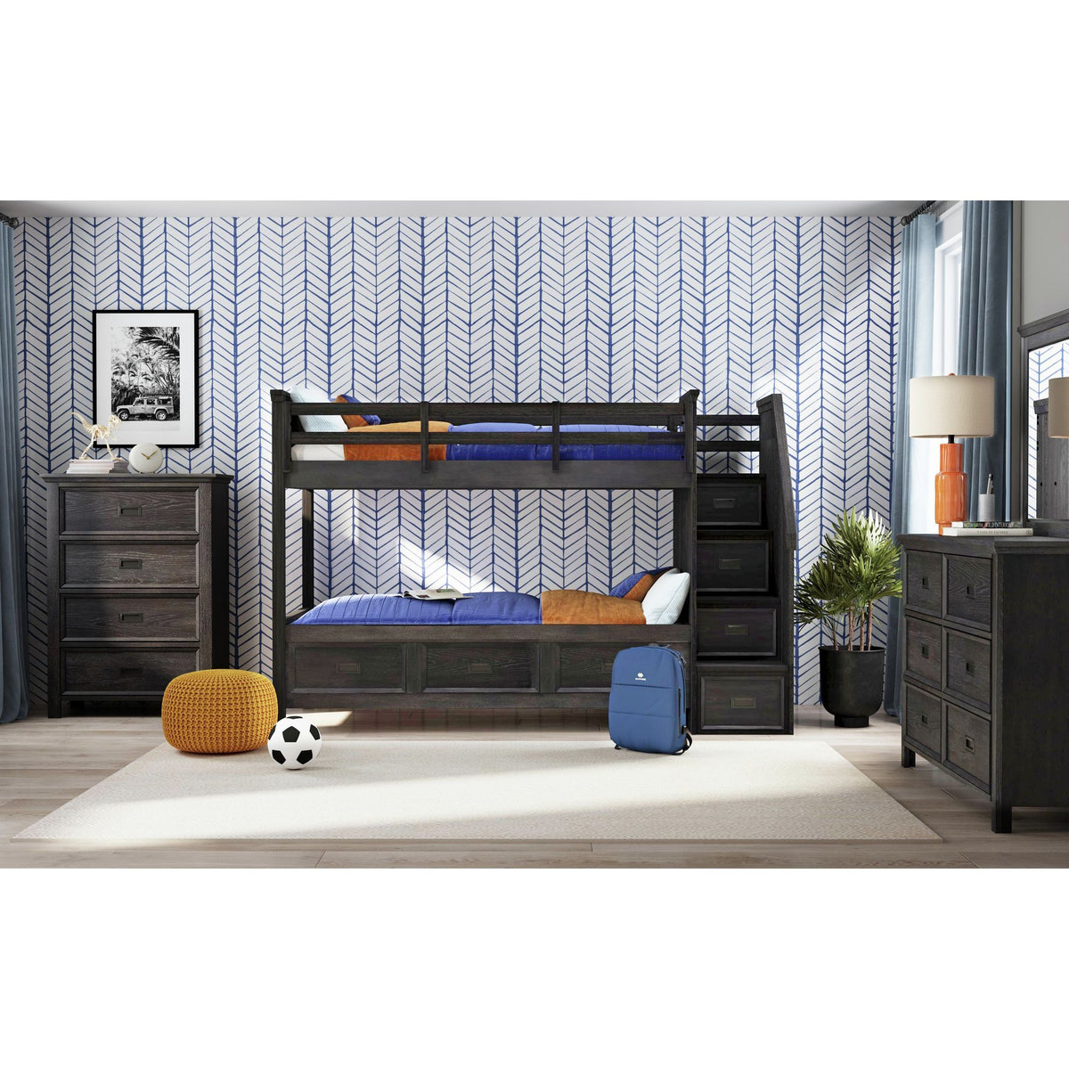 Hampton Kids 4-Drawer Chest in Black by Elements International, view 7