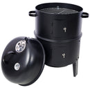 Portable Charcoal Smoker Grill For Outdoor Cooking - Black