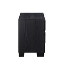 Nicola - Nightstand - Silver Synthetic Leather & Black