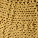 Yuny - Knitted Cotton Round Pouf With Modern Design - Yellow