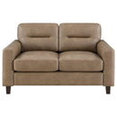 Scotland - Faux Leather Upholstered Track Arm Loveseat