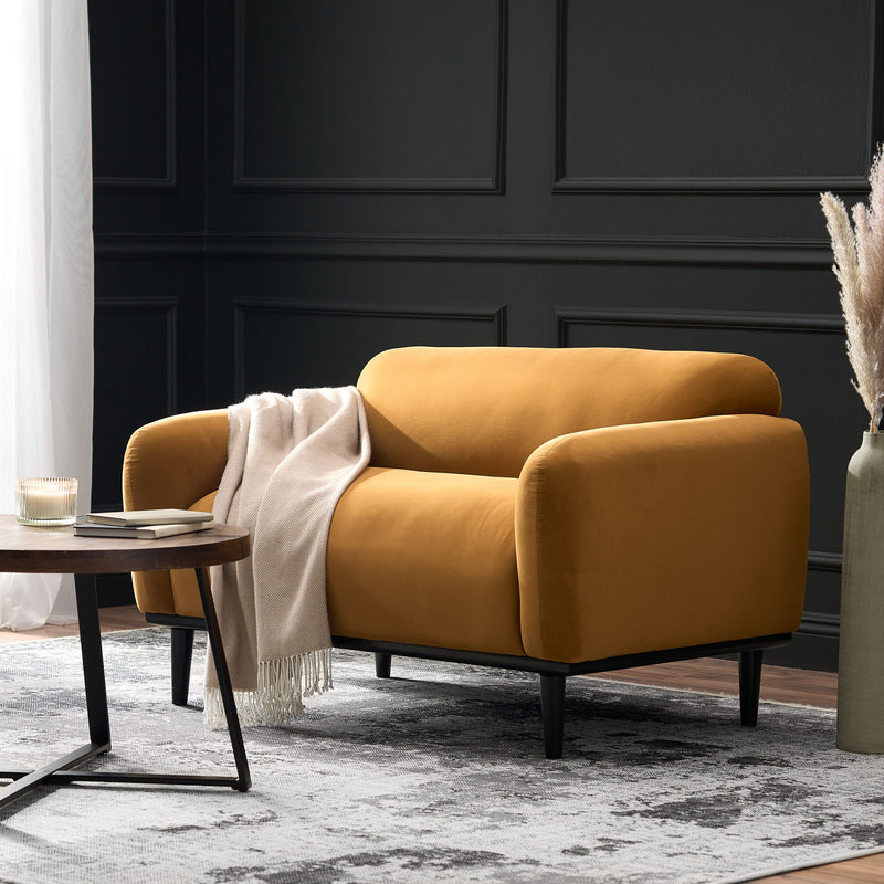 Sway - Upholstered Loveseat With Wood Legs And Round Arms