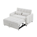 Loveseat Sofa Pull-Out Bed With Adjustable Backrest, 3 USB Ports And 2 Lumbar Pillows For Living Room