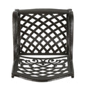 Luminea - Outdoor Aluminum Dining Chair With Scroll Design, Lattice Pattern And Cabriole Legs - Bronze