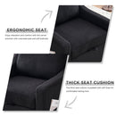 Linen Fabric 360° Swivel Accent Chair With Upholstered Back Pillow And Rivet Armrest