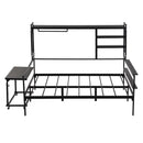 Daybed With Movable Desk, Grid, Shelves And Clothes Hanger
