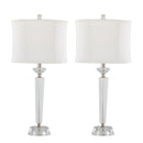 Diamond - Torch Contemporary Crystal Table Lamp (Set of 2) - Clear / Off White / Polished Nickel
