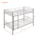 Twin Over Twin Metal Bunk Bed,Divided into Two Beds(Silver){OLD SKU:MF280424AAN}