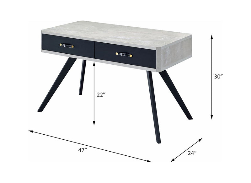 Magna - Desk - Faux Concrete & Black