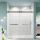Frameless Double Sliding Soft Close Shower Door, Tempered Glass