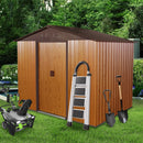 Outdoor Metal Storage Shed With Floor Base