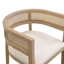 Contemporary Dining Chair Set With Rattan Backrest