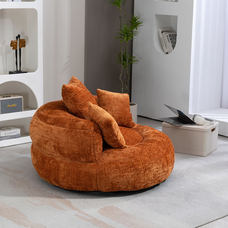 Lazy Sofa High Back Bean Bag Chair Couch With 3 Pillows
