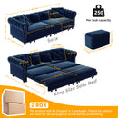 3 In 1 Pull Out Sofa Bed With Movable Ottoman