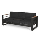 Giovanna - 3 Seater Sofa With Aluminum Frame And Water Repellence Cushions - Black