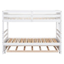 Twin over Pull-out Bunk Bed with Trundle, White