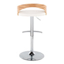 Grotto - Contemporary, Adjustable Barstool With Swivel With Rounded T Footrest (Set of 2)