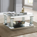 Nysa - 36" Coffee Table - Mirrored & Faux Crystals