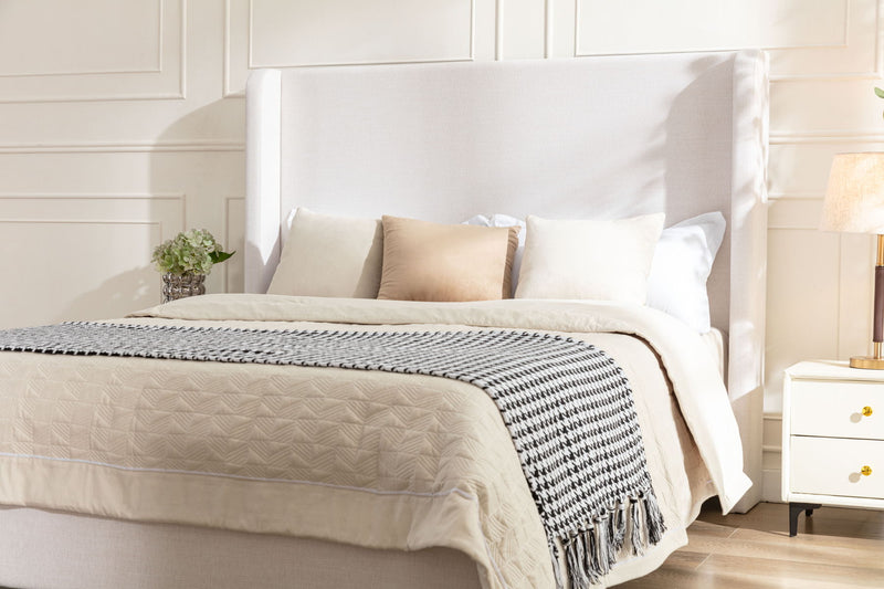 Harper - Tall Headboard Upholstered Bed / High Headboard / Elegant Simplicity / No Box Spring Needed