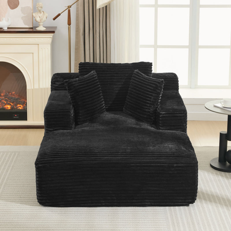 Modern Full Compressed Chaise Lounge Sofa Bed With Removable Pillows