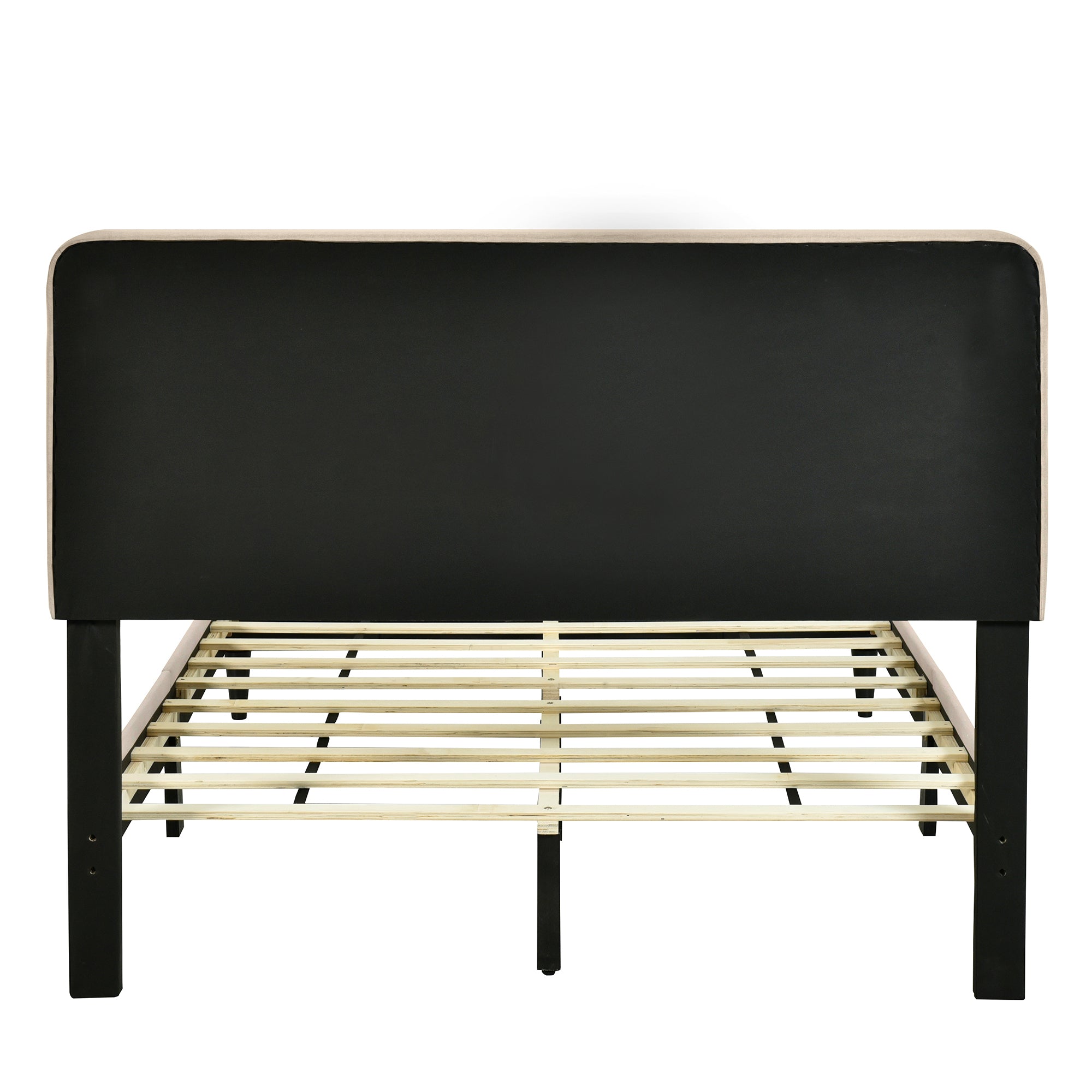 Full size Upholstered Platform Bed with Storage Headboard, Sensor Light and a set of Sockets and USB Ports, Linen Fabric, Beige