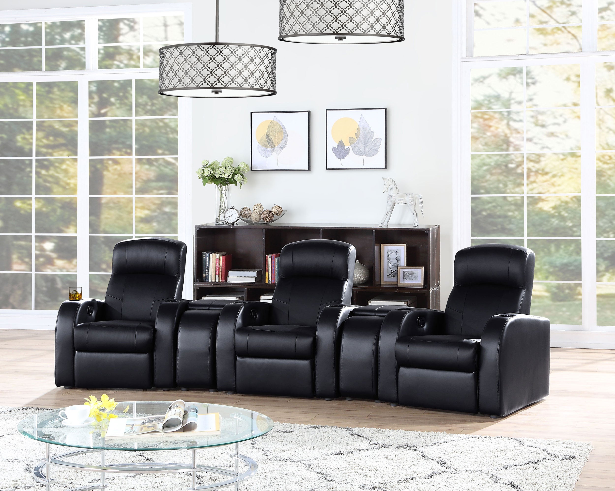Cyrus 5-piece Upholstered Home Theater Seating — view 2