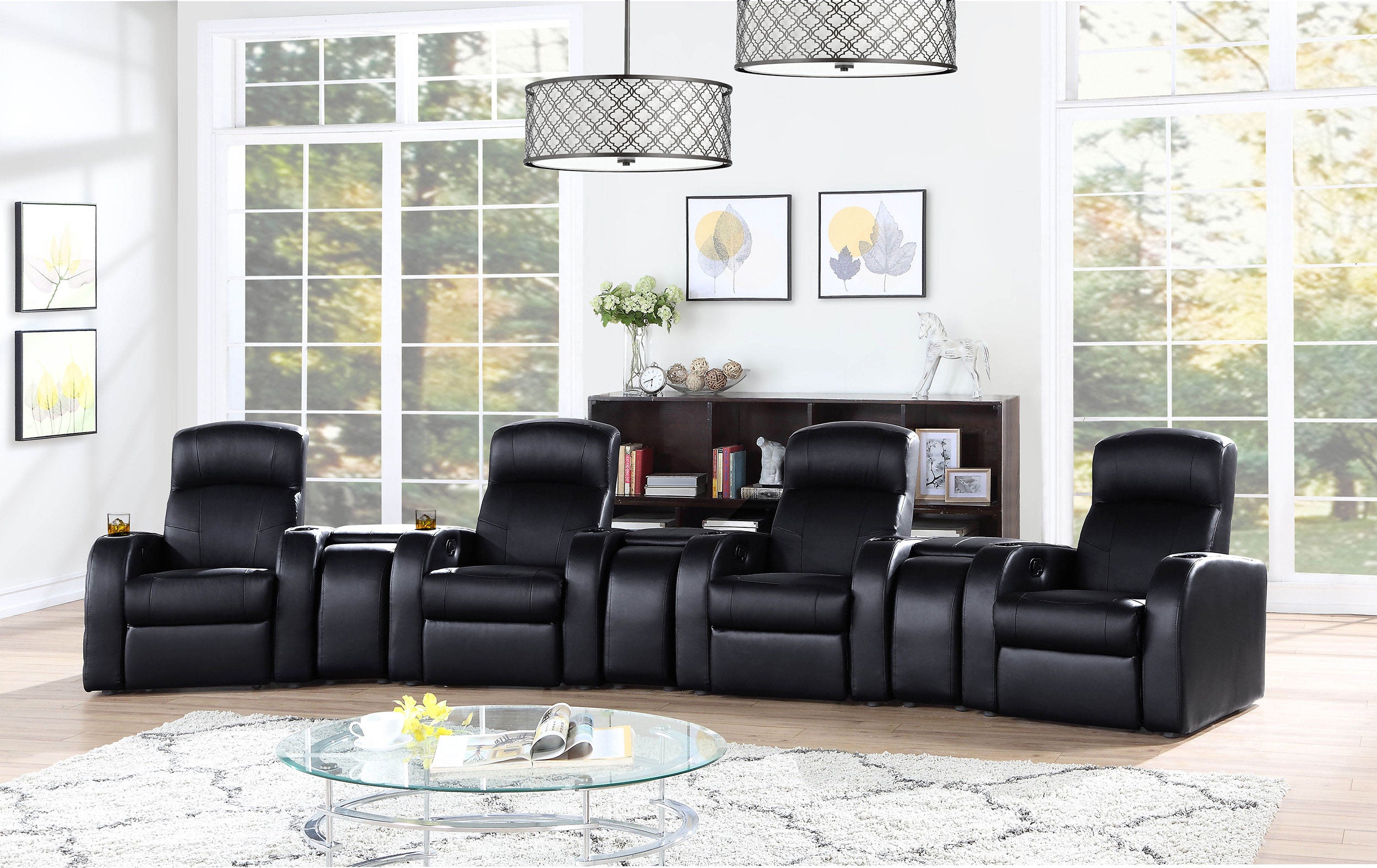 Cyrus 7-piece Upholstered Home Theater Seating — view 2