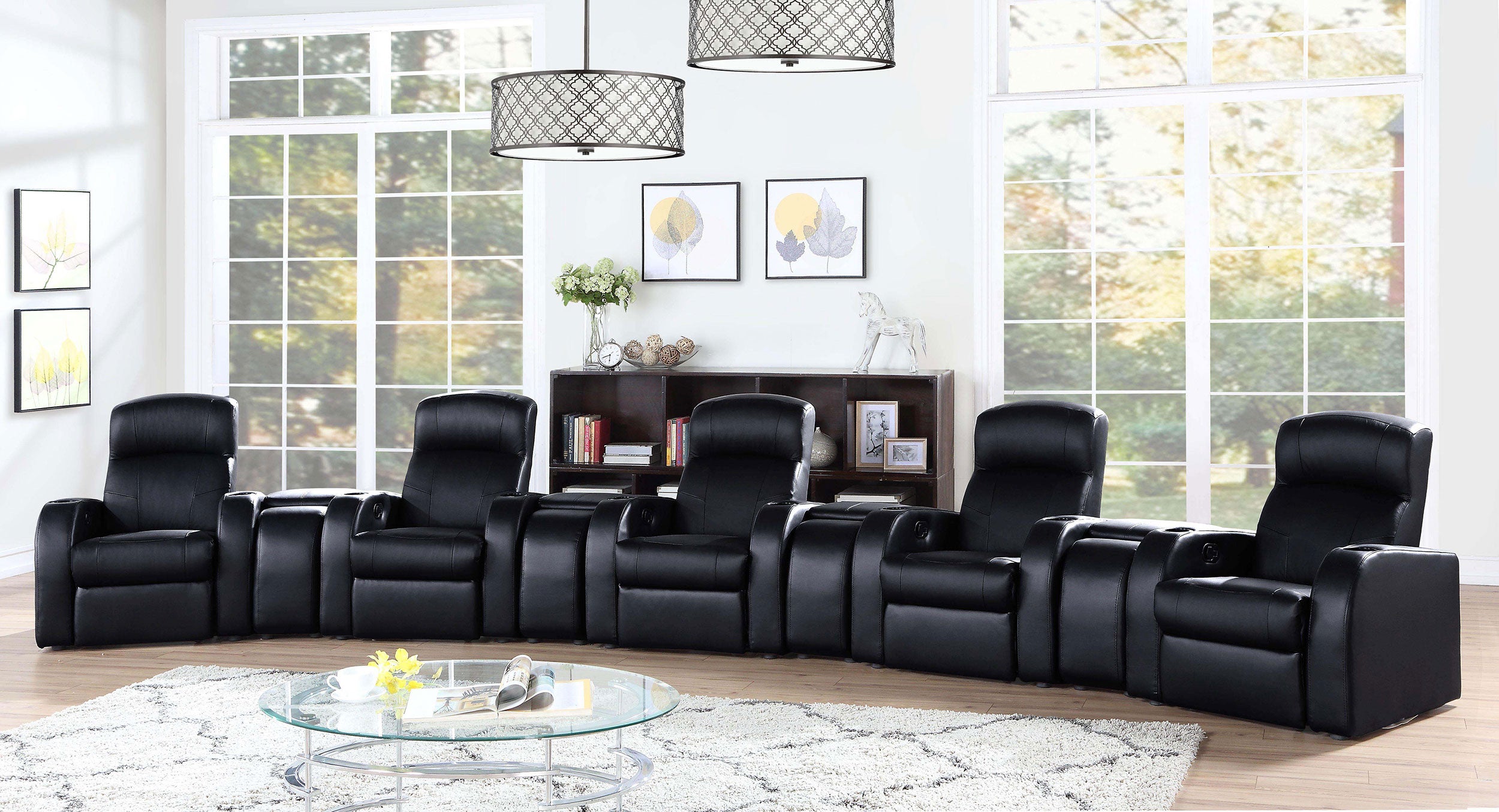Cyrus 9-piece Upholstered Home Theater Seating — view 2
