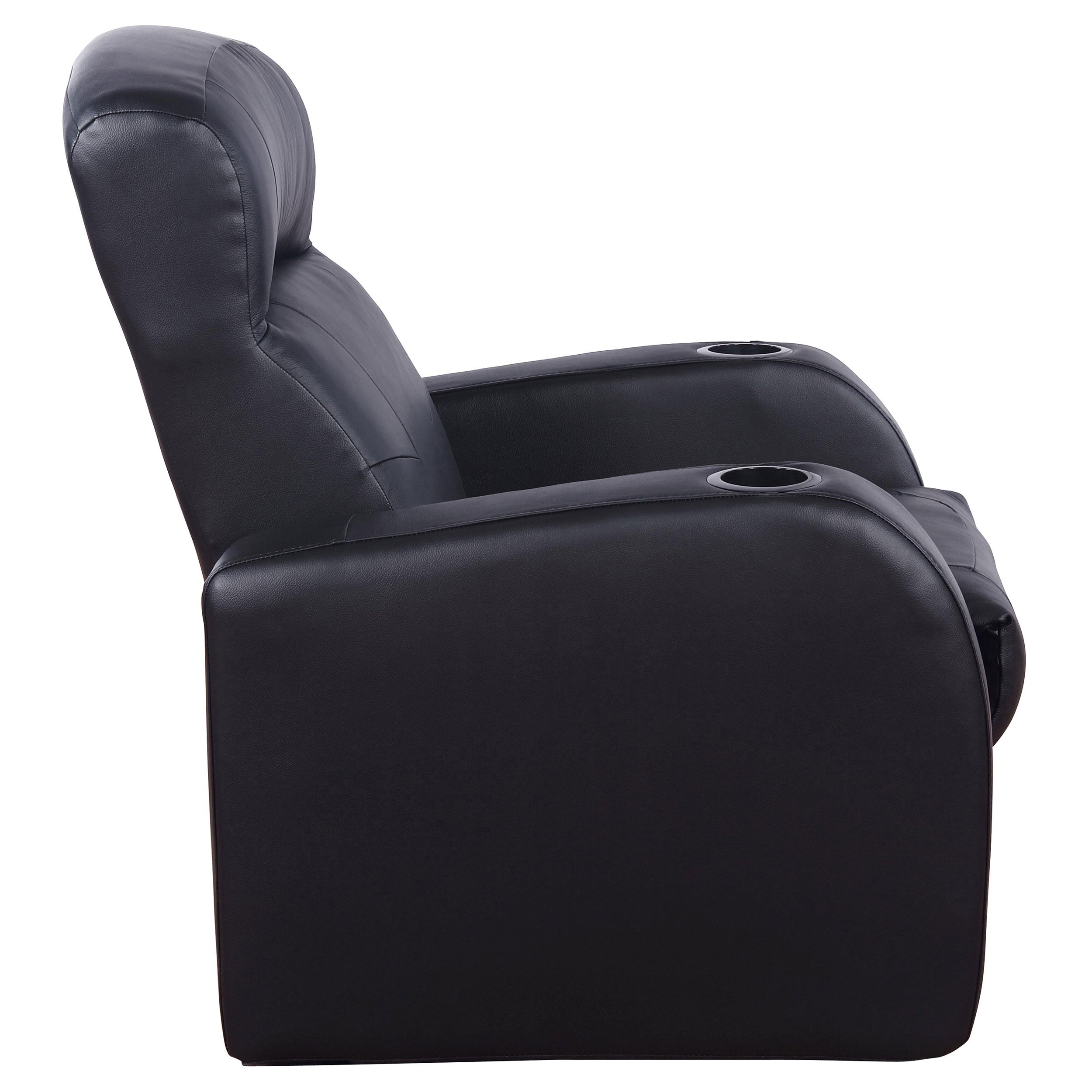 Cyrus Upholstered Track Arm Recliner Black — view 7